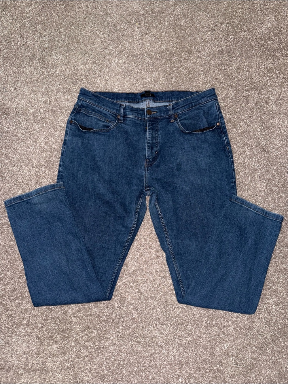 Alfani Men's Straight Leg Jeans in Dark Blue Denim